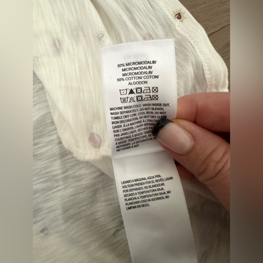WT LUCKY BRAND Cream Crew Neck Tee (XS) - Picture 6 of 9